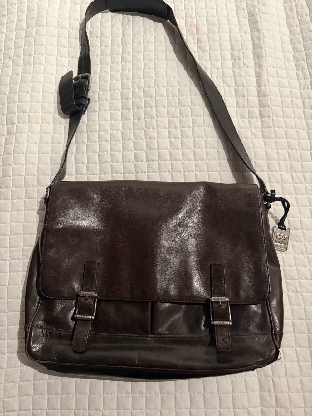 Frye Dark Brown Leather Messenger Bag